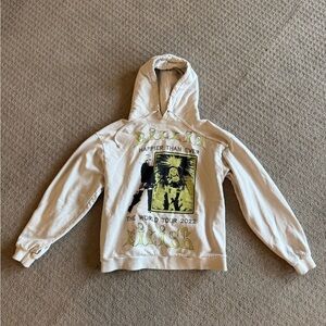 Hoodie with Graphic Print - Cream
